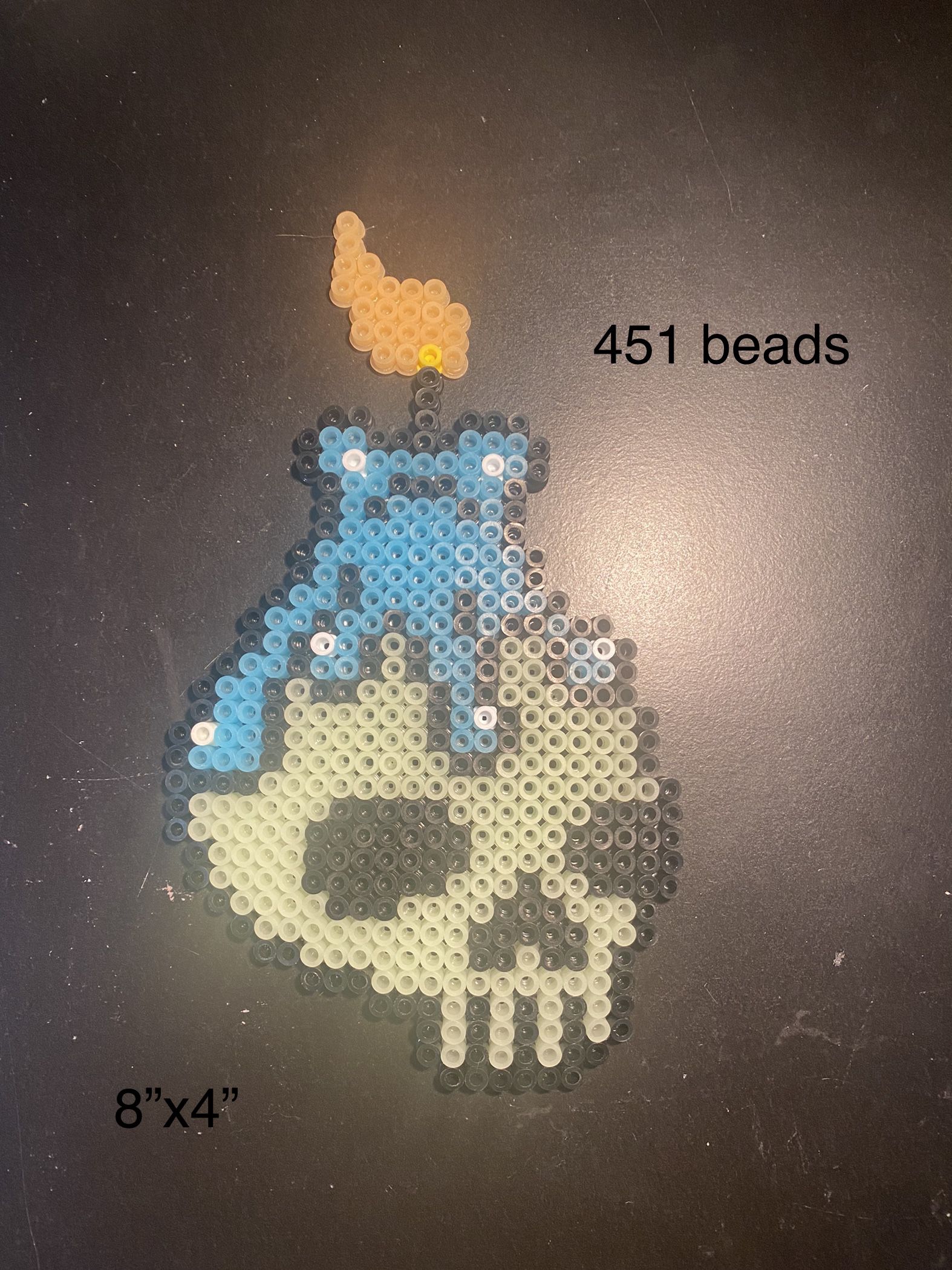 Glow In The Dark Skull W/ Blue Candle