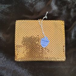 vintage new whiting Davis Gold toned wallet