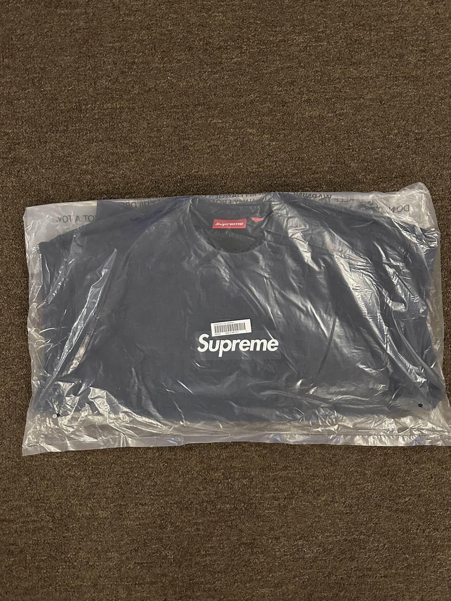 Supreme Washed Box Logo Crewneck - NAVY - Size M - IN HAND SHIPS ASAP