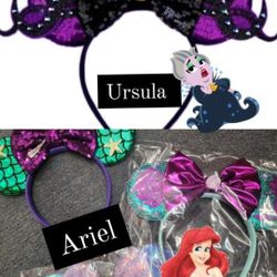 Mermaid Ears, Ariel Mickey Ears, Mickey Ears, Mermaid Minnie ears, Shell Mouse Ears,  The Little Mermaid Ears for Adults Kids handmade Handmade 