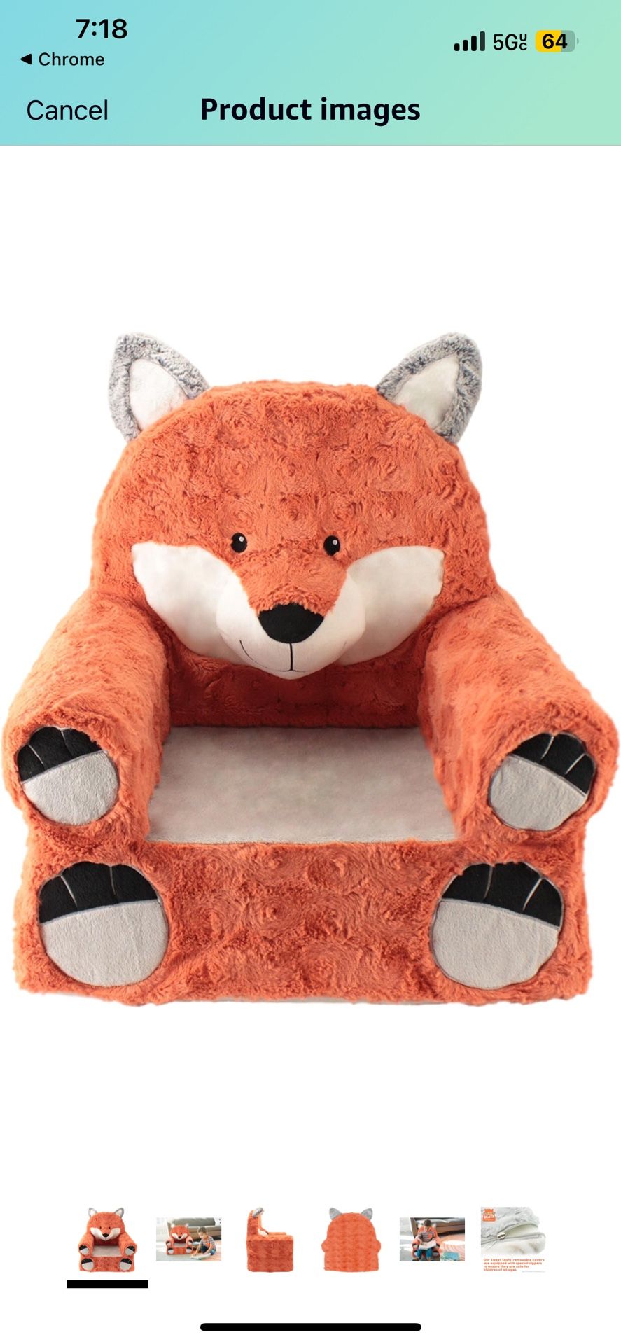 Animal Adventure | Sweet Seats | Fox Children's Plush Chair