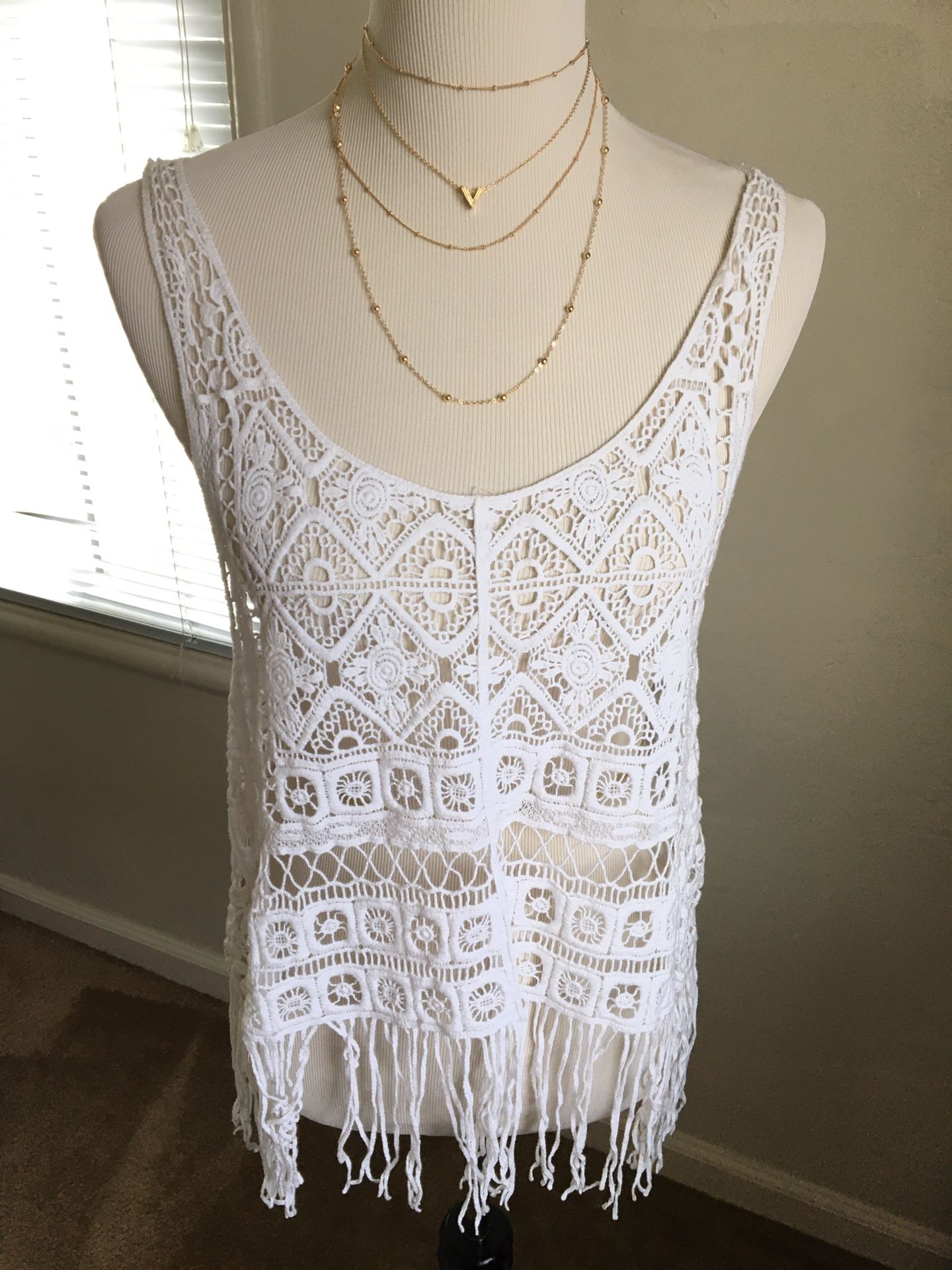 Beach White Crochet Top