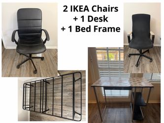2 IKEA Chairs + 1 Desk + 1 Bed-frame [Move out Sale!!!]