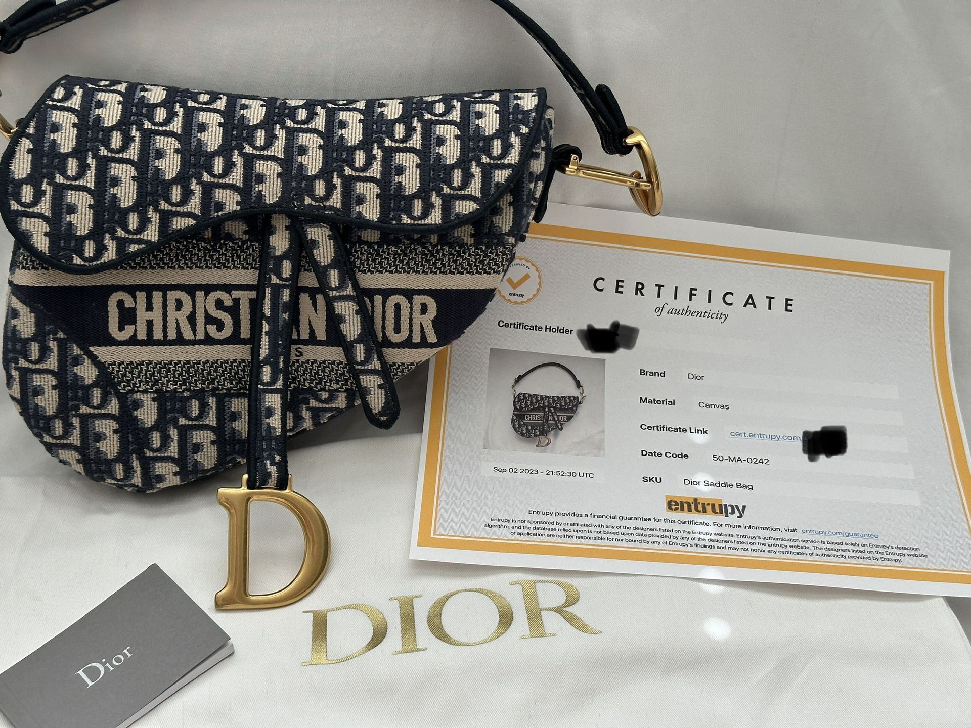 Authentic Dior Saddle Bag Oblique w/ Entrupy Certificate 