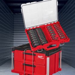 Milwaukee packout 2 drawer and 3/8” packout impact sockets set