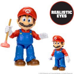 (NEW) The Super Mario Bros. Movie – Mario Figure with Plunger Accessory (Perfect Gift for Mario Fans)