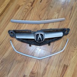 2004 2005 2006 ACURA 3.2 TL FRONT GRILLE UPPER TOP HOOD TRIM USED SET 04 05 06