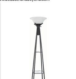 Torchiere Floor Lamp with Shelves