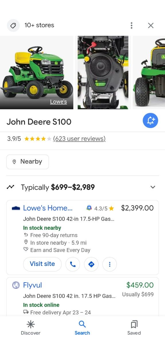 John Deere Riding Mower 