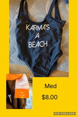 Black One-Piece Swimsuit Size Medium