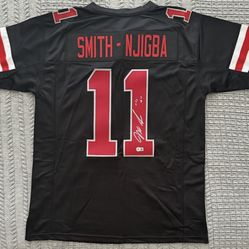 Jaxon Smith-Njigba Signed Ohio State Buckeyes Custom Pro Style Jersey Beckett