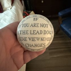 Scrimshaw Style “Lead Dog” Paperweight