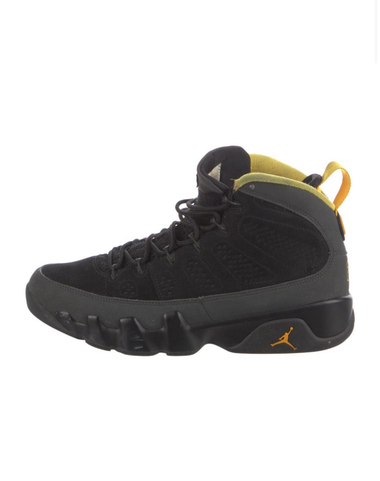 Jordan 9 Retro black Charcoal University GOld