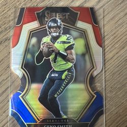 2022 Select Premier Level Red & Blue Die Cut Seahawks Geno Smith #189