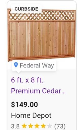 (3) Premium Cedar Wood 6x8 Ft Lattice Fence Sections