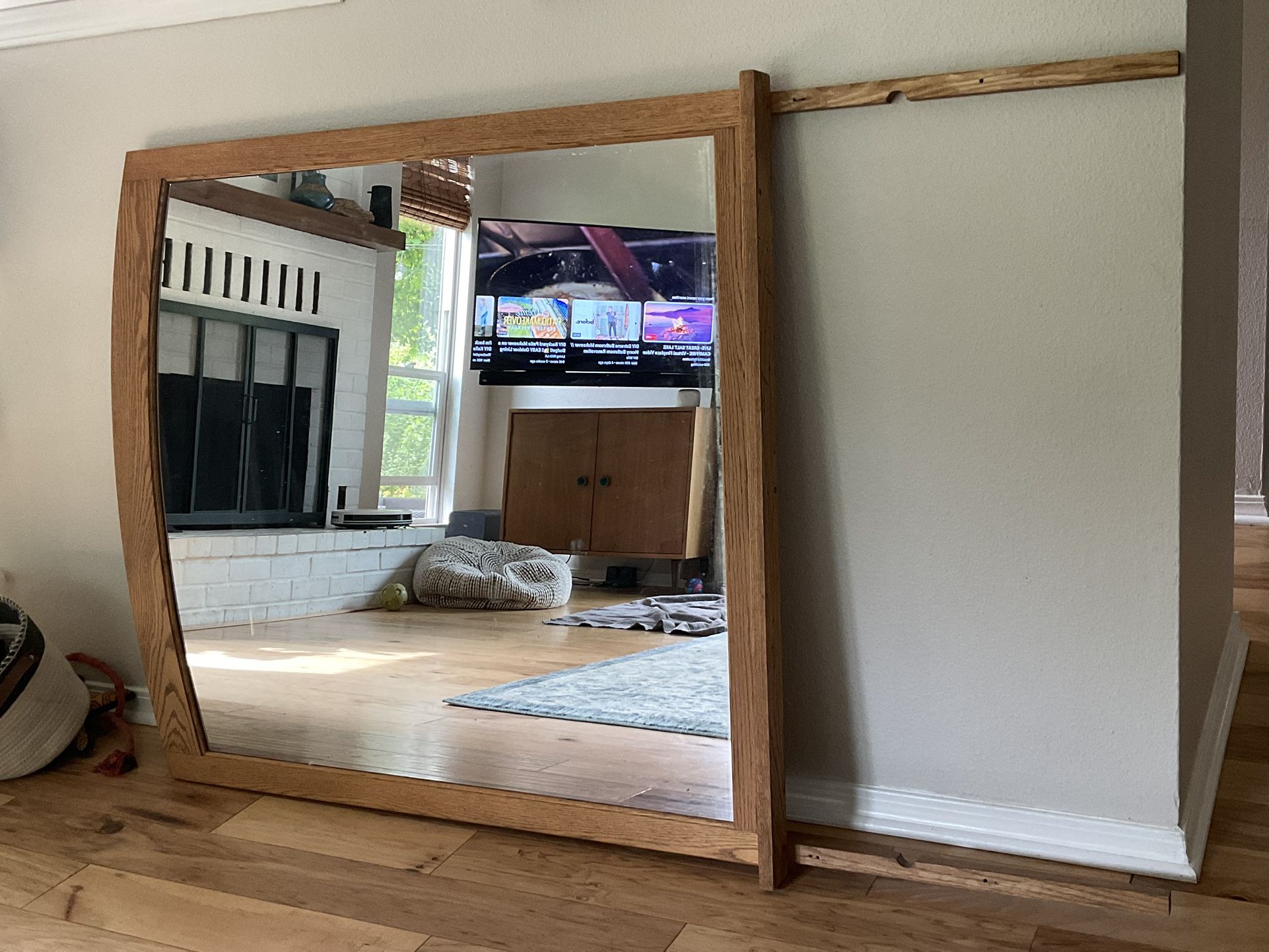 Large Oak Framed Mirror