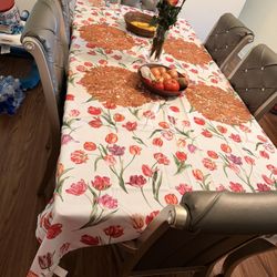 Everything For $300 Bobs Furniture Dining Table, Full Size Headboard And Frame, And baby Swing!