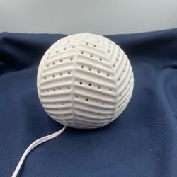 Herringbone White Sphere Ceramic Lamp Nightlight