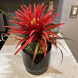 Small Faux Plant In Ceramic Pot