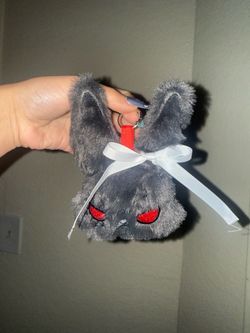 Gray Plush Keychain Charm
