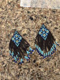 Handmade boho seed bead earrings