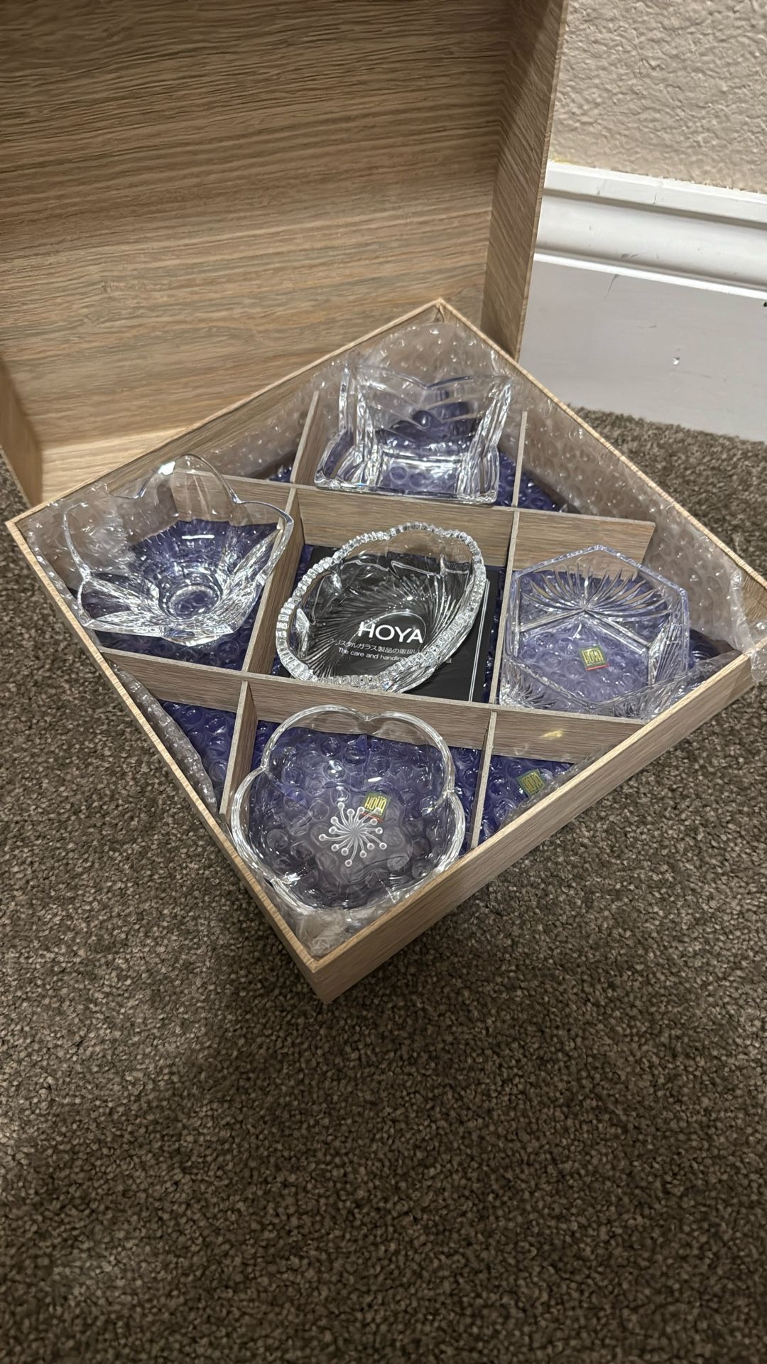 Hoya Crystal 5-piece Dish Set