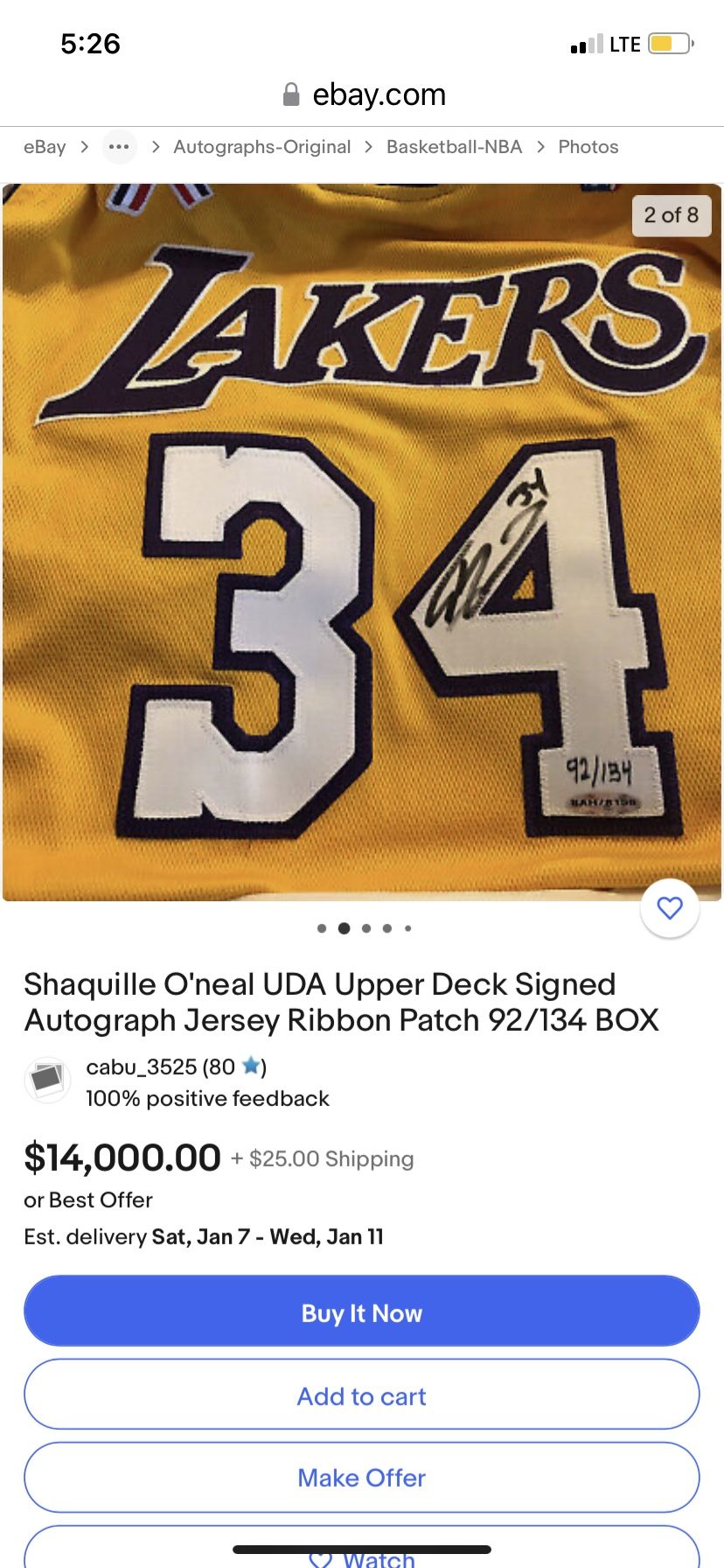 Made You Offer ?? Shaq O’ Neal Authenticate Uda Upper Deck Jersey