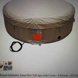 Aleko Round Inflatable Jetted Hot tub With Lid