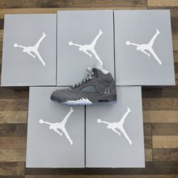 Jordan 5 Wolf Grey Sz 7Y, 8.5, 9, 9.5, 10, 10.5
