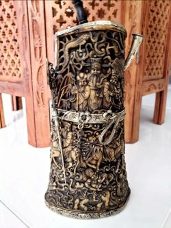 Fine Antique Chinese Asian Paktong Water Decanter Pipe