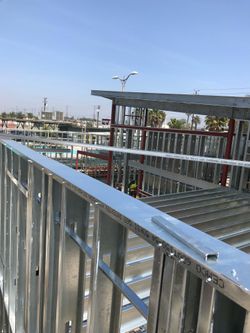 Metal stud frame and drywall