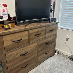 Rustic wooden dresser and nightstand