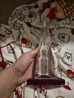 Crystal Glass Award Trophy with Engraving