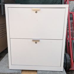 Small White Metal Files Cabinet