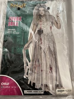 Girls Zombie Costume Size 14-16