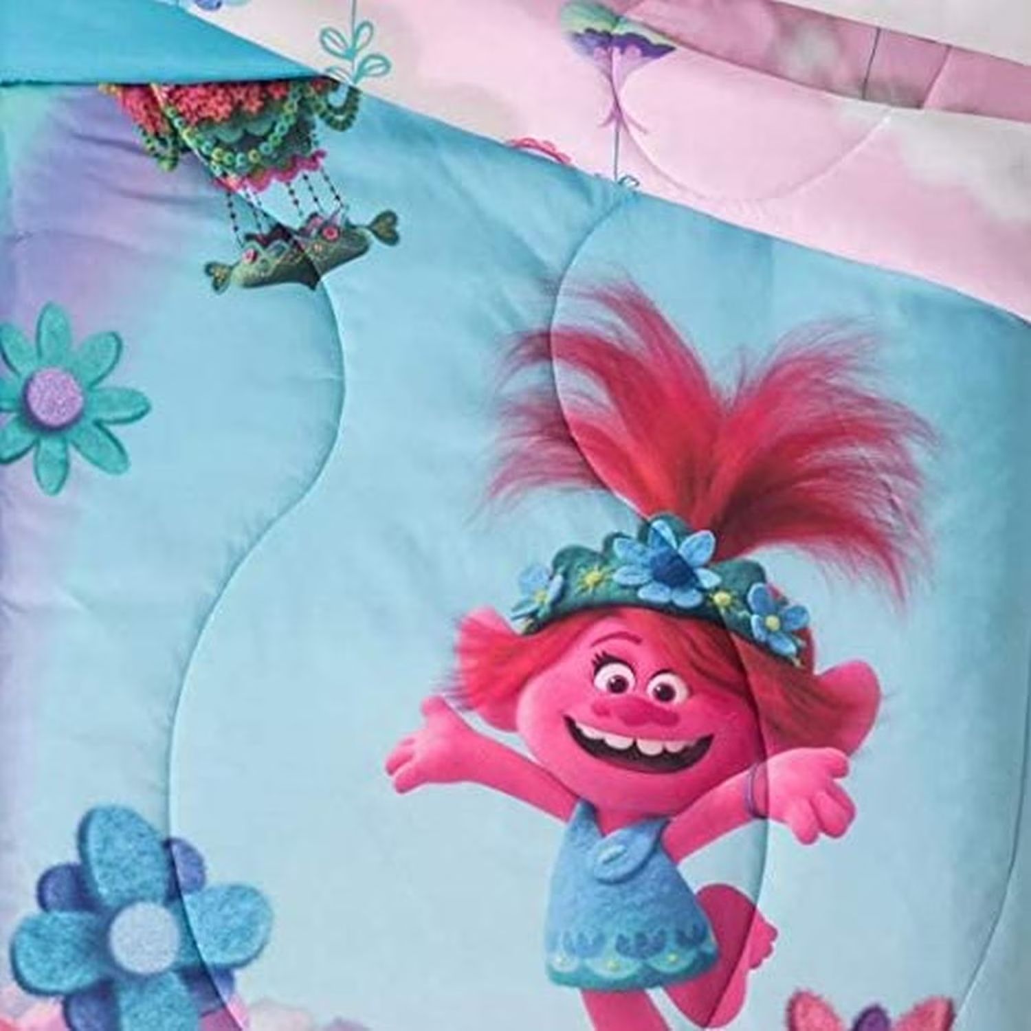 🌺New! Dreamworks Trolls World Tour Reversible Microfiber Twin Bed Comforter Bedspread