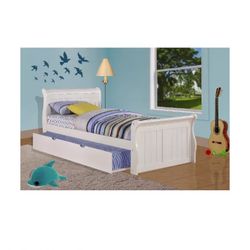 White Trundle Twin Bed 