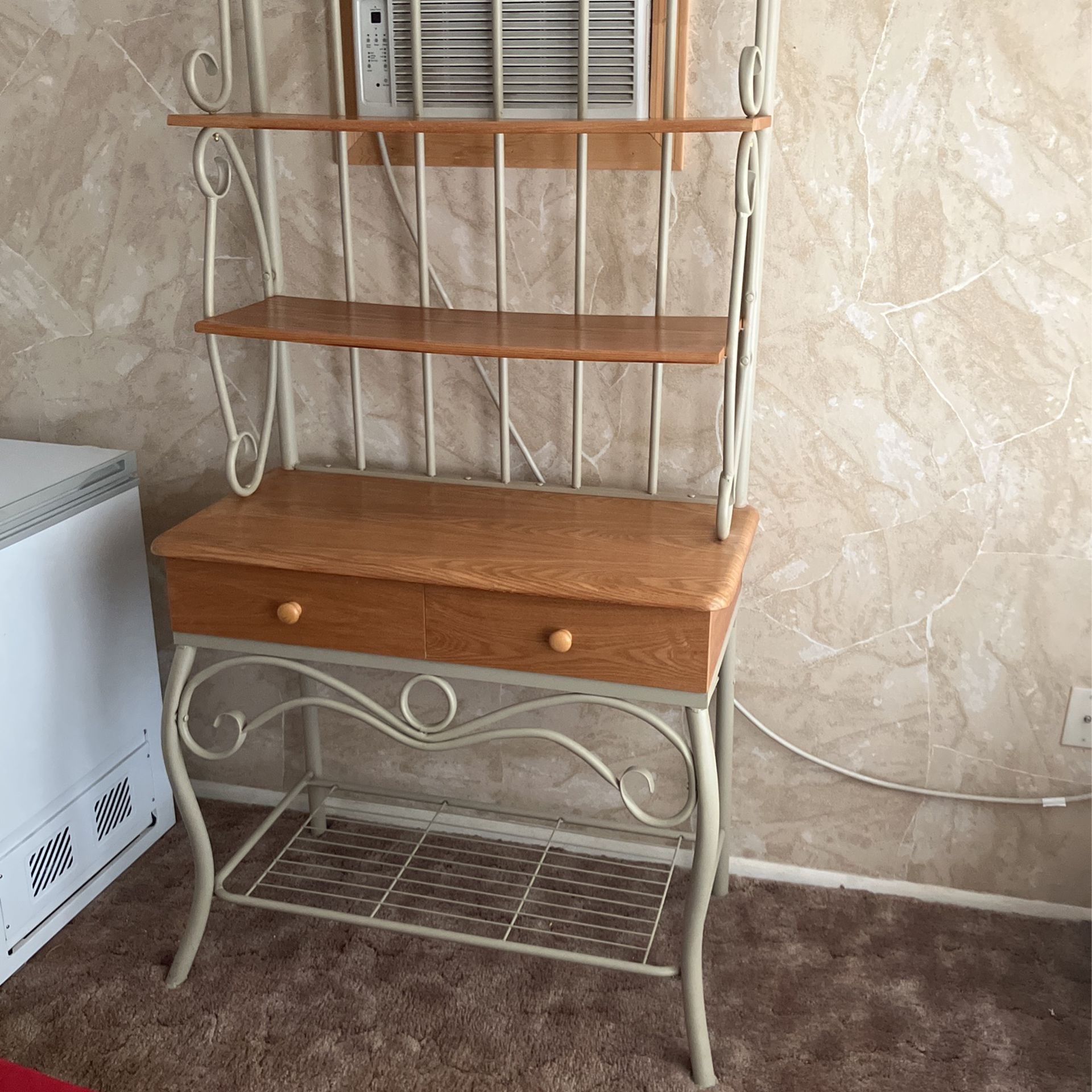 6 Foot Tall Bakers Rack With Drawers 