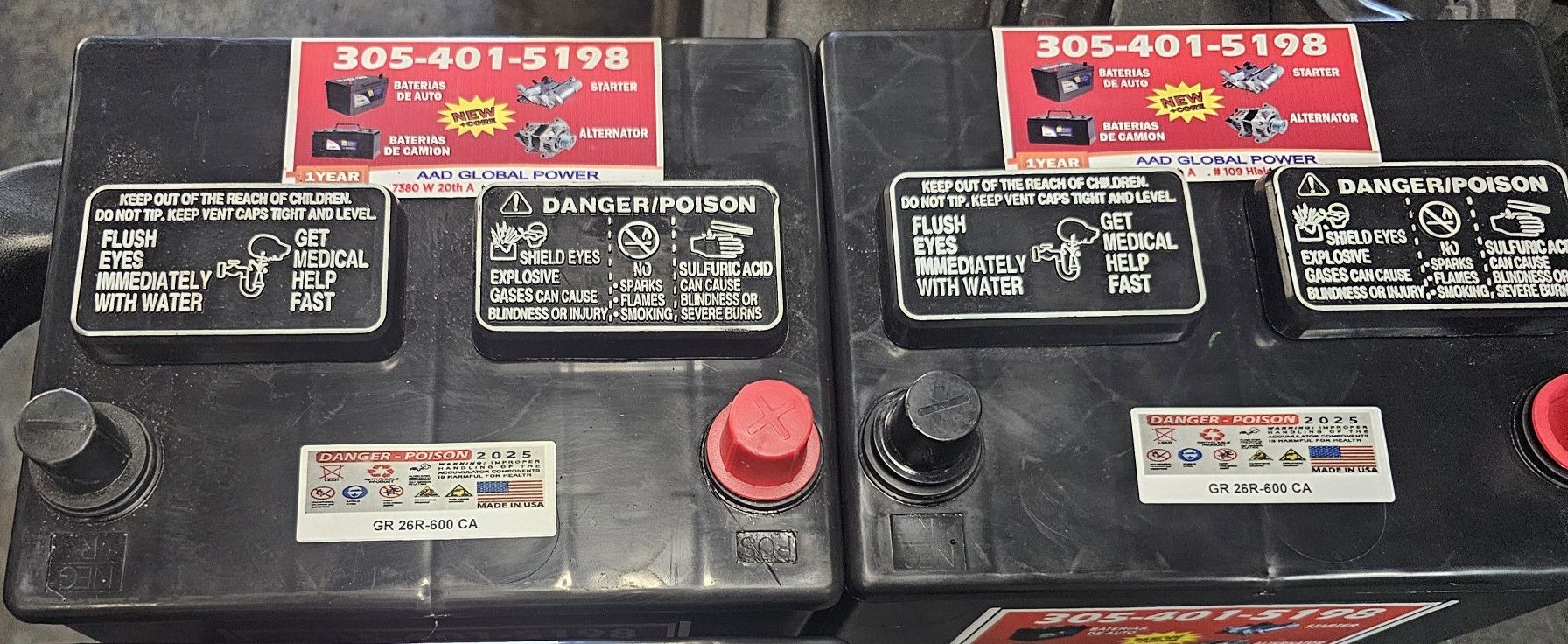 Snow battery for group-26R car, 1-year warranty 