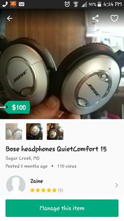 Bose headphones QuietComfort 15