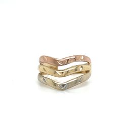 14kt Gold Tri Color 3 Point Bands Ring 3.20grams Size 7 1/2 159974 14