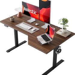Electric Standing Desk - Dark Walnut