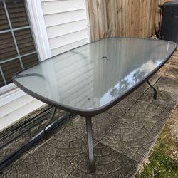 Patio glass table