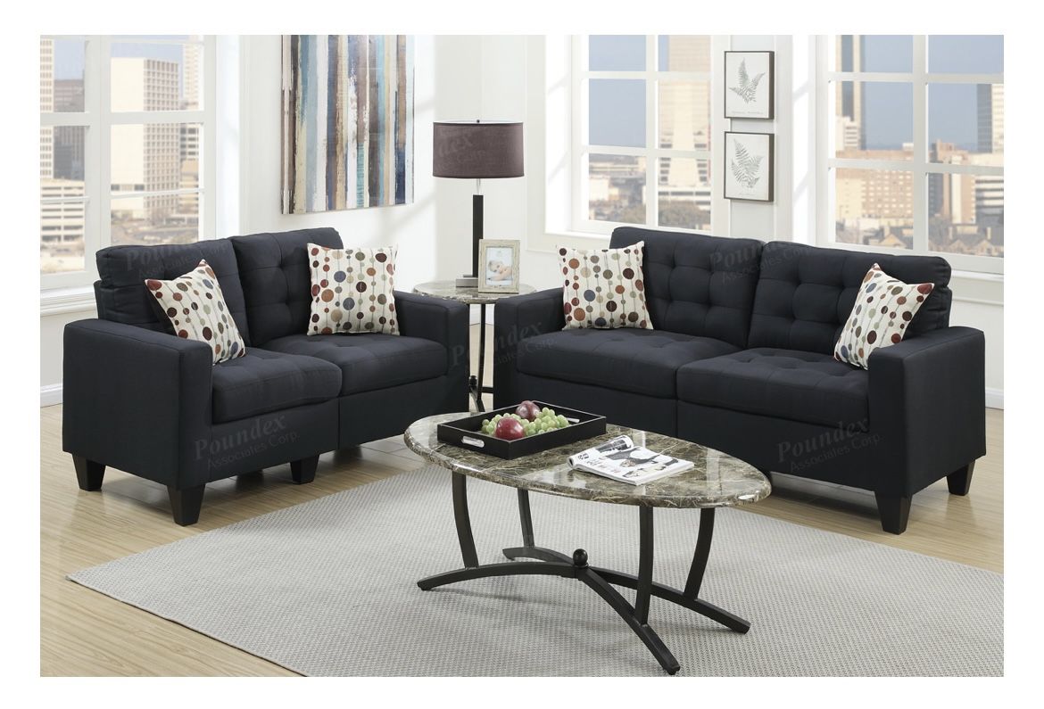 Black Sofa And Love Seat Set
