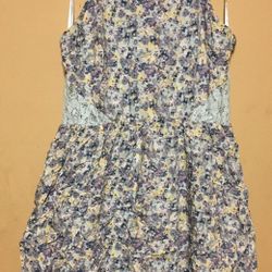 Disney Cinderella Floral Dress Blue Yellow Purple Size Medium
