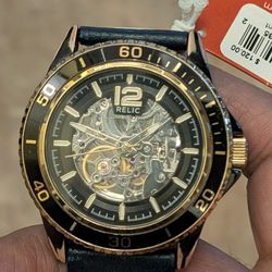 45mm Skeleton Automatic watch with leather Shinola watchband