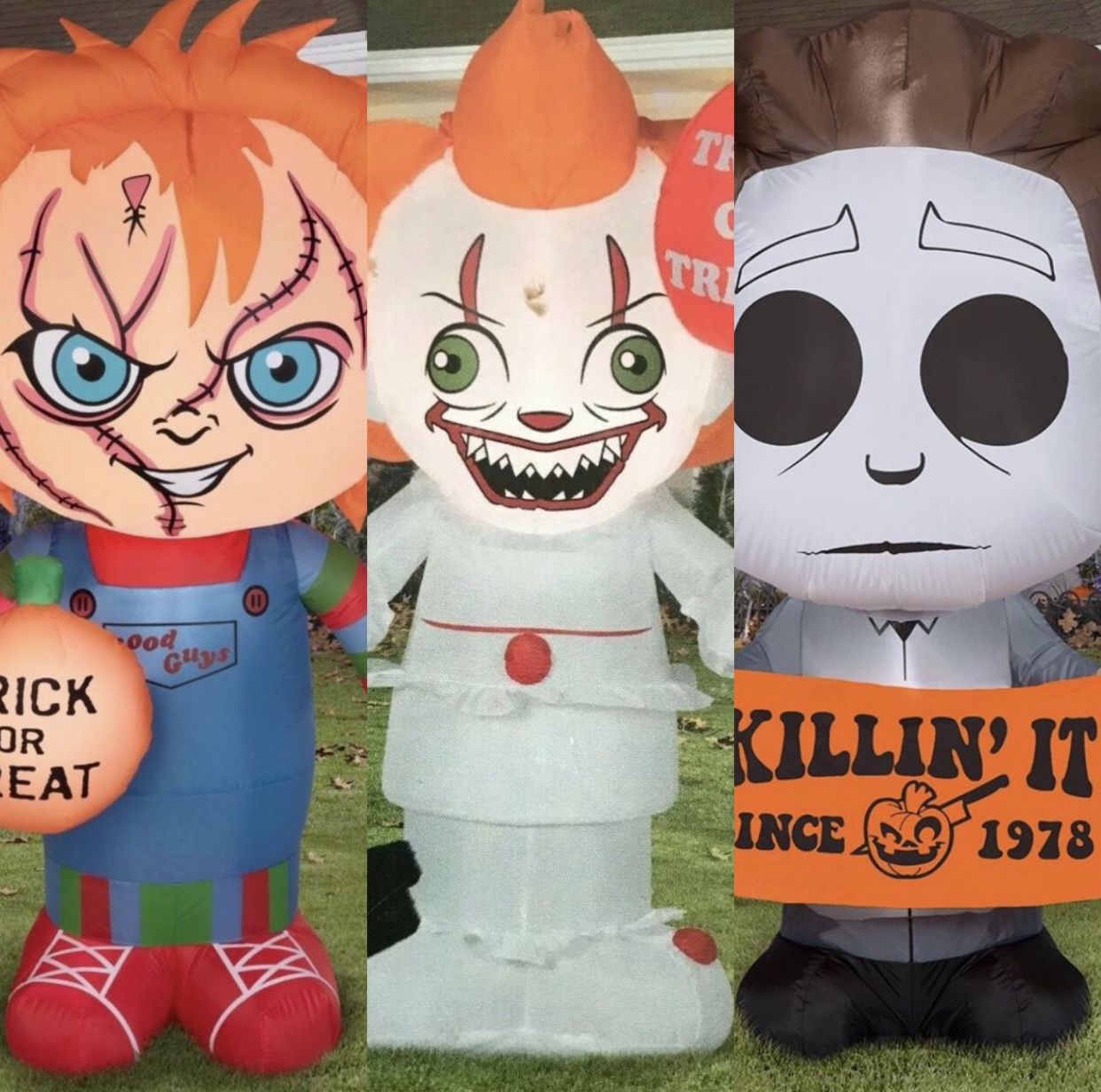 Chucky Michael Myers It Halloween Inflatables Set Of 3 Movie Props 80s 90s
