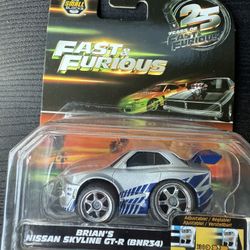 25 YEARS FAST & FURIOUS JADA SMALL BLOCKS BRIAN'S NISSAN SKYLINE GT-R ( BNR34)