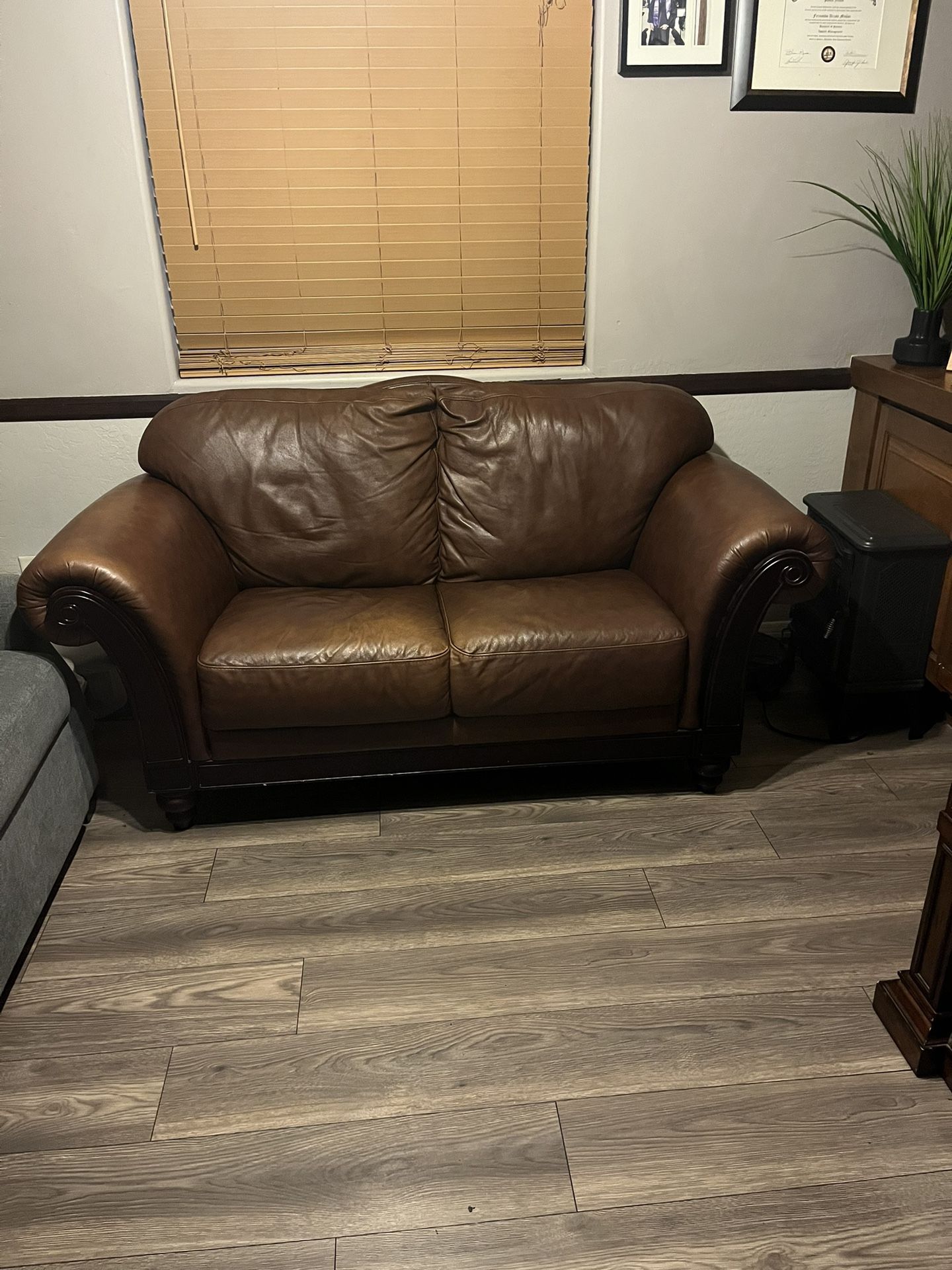 Brown Pleather Couch