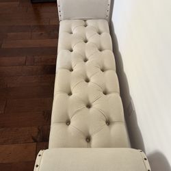 Beige Upholstered Bench 